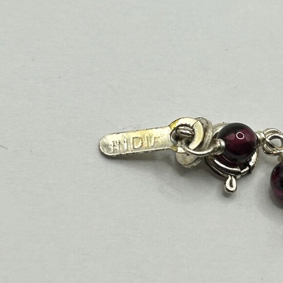Garnet and 925 Sterling Silver 16" Y-Drop Necklace 3.9mm Beads - Picture 7 of 7